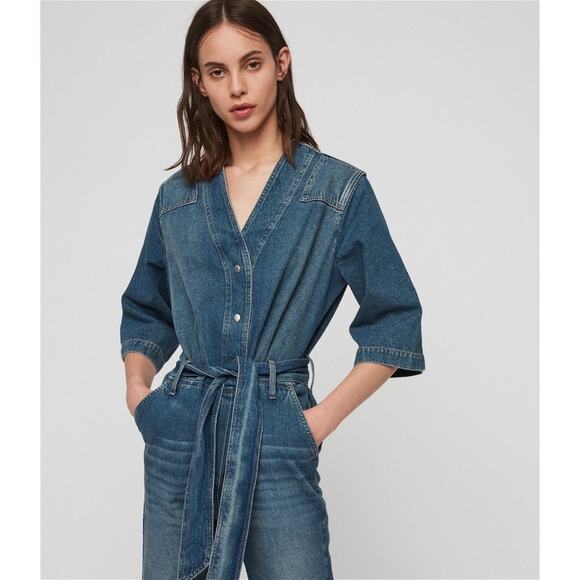 ALLSAINTS  Utility Denim Jumpsuit size 8 / M - Picture 2 of 11